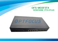 SNMP Managed Media Converter Fiber Optic Switch  3 Port SFP 1000BASE - Fx 4 Port 10 / 100 / 1000M - Tx